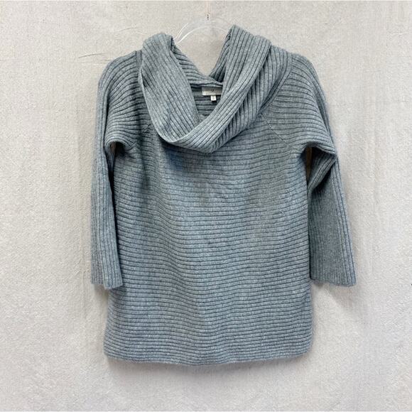 Lou & Grey gray ribbed off the shoulder soft sweater Size Small tunic length - Picture 10 of 12